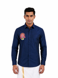 Kathakali Navy Blue Printed Onam Shirt