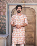 Multicolour Patchwork Motif Kurta for Men