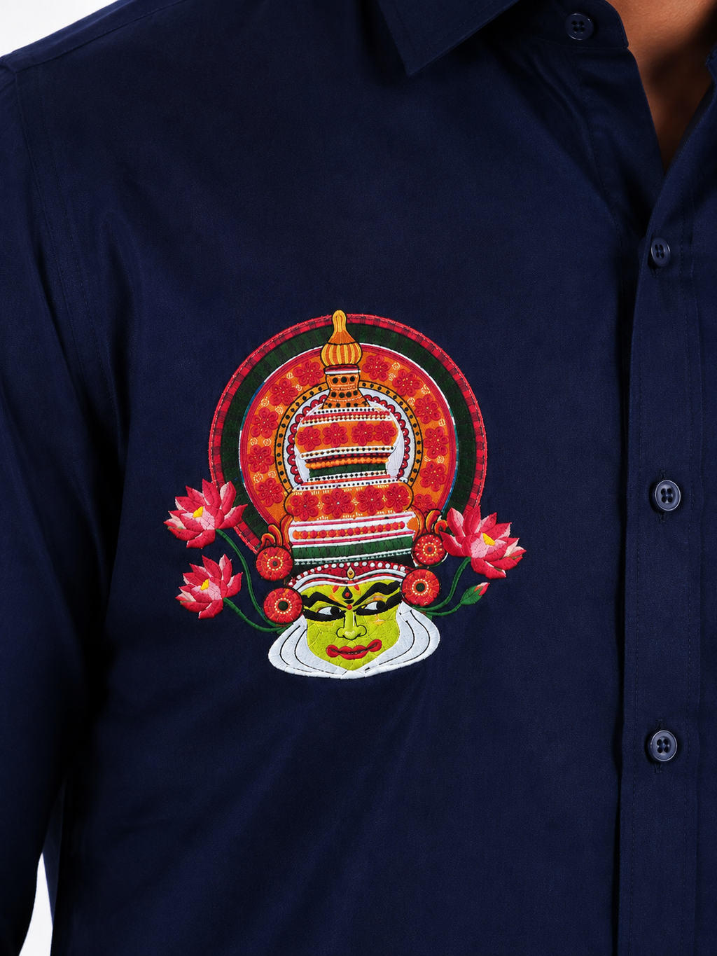Kathakali Navy Blue Printed Onam Shirt