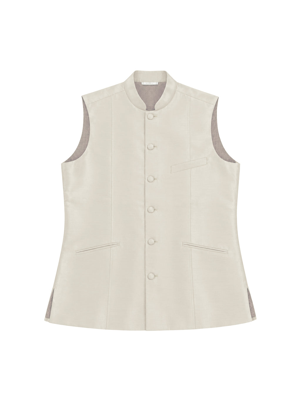 Cream Pure Silk Nehru Jacket Waistcoat for Men