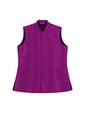 Purple Pure Silk Nehru Jacket Waistcoat for Men