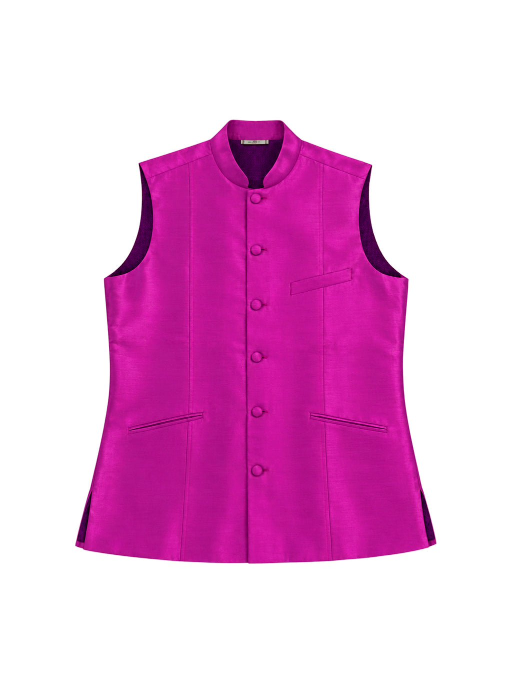 Rani Pink Pure Silk Nehru Jacket Waistcoat for Men