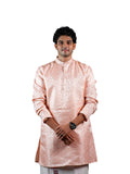 Peach Paisley Jacquard Kurta for Groom