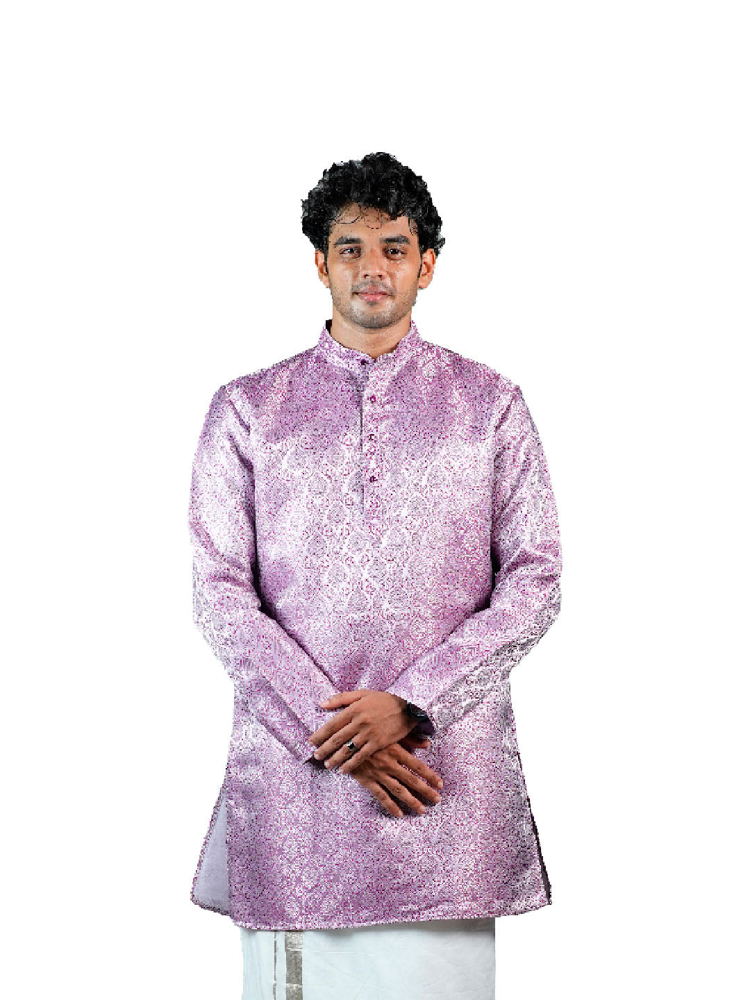 Lavender Paisley Jacquard Kurta for Men