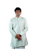 Ice Blue Jacquard Kurta for Men