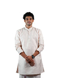 Rose Pink Jacquard Kurta for Men