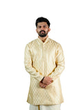Golden Jacquard Kurta for Groom