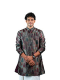 Charcoal Mughal Arch Jharokha Jacquard Kurta for Men