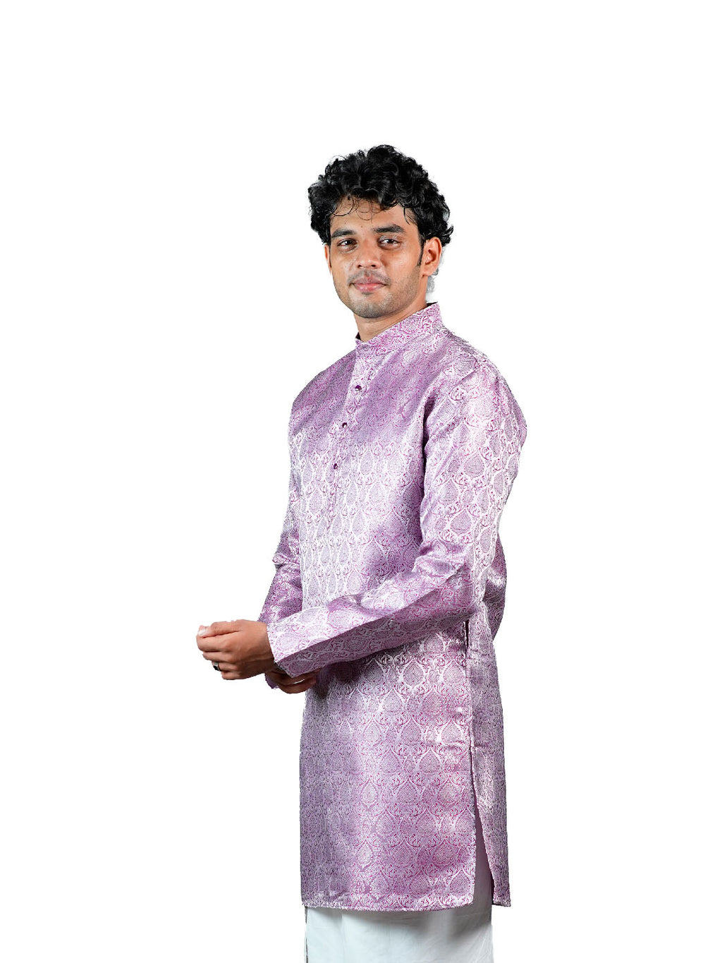 Lavender Paisley Jacquard Kurta for Men