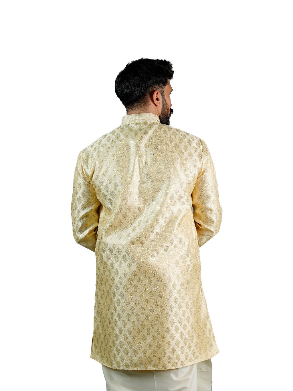 Golden Jacquard Kurta for Groom