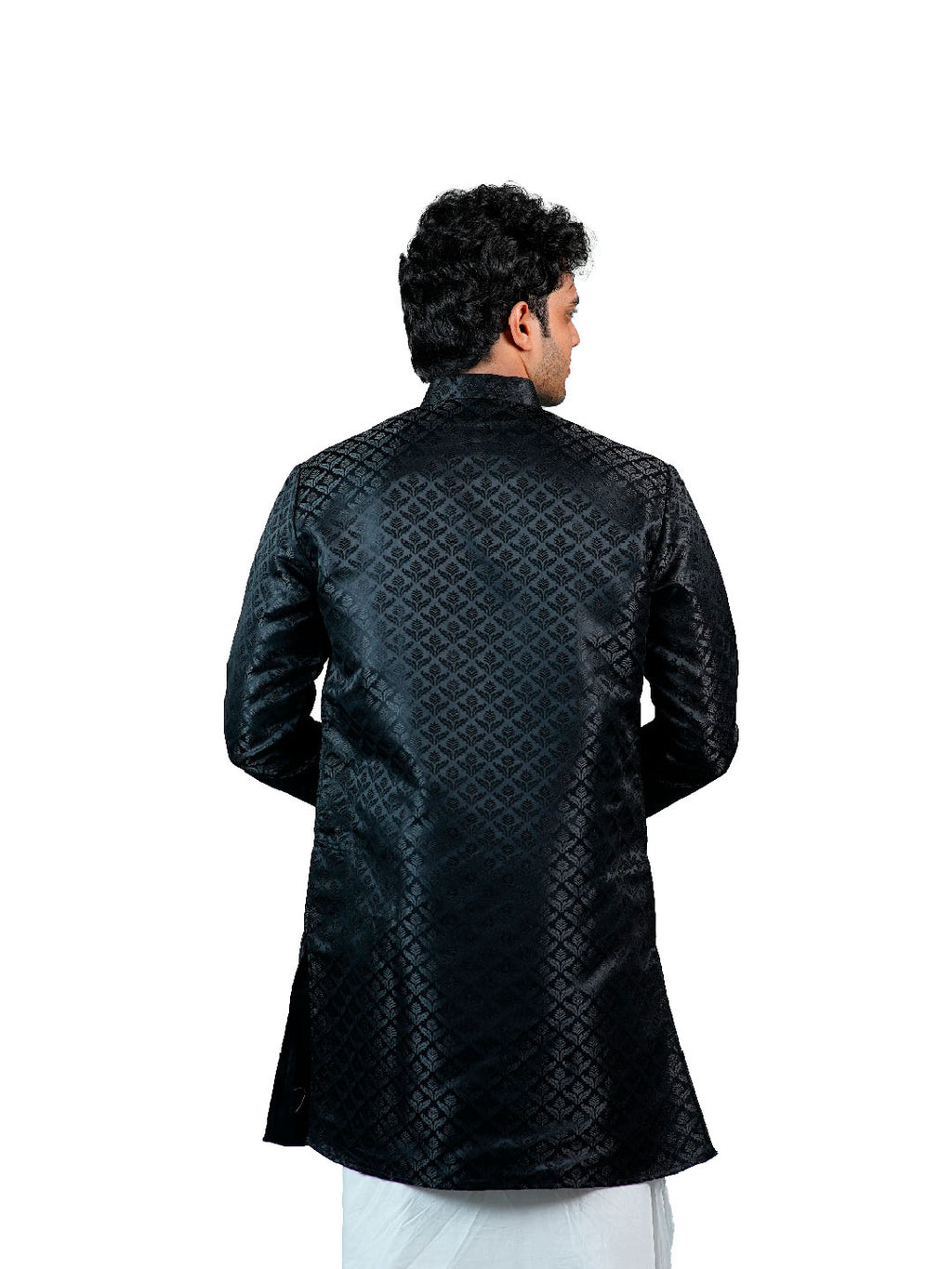 Black Diamond Floral Jacquard Kurta for Men