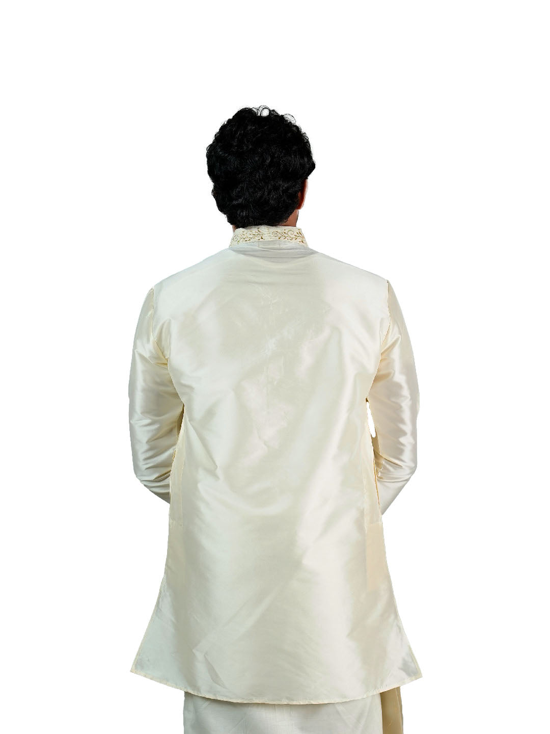 Cream Zari Embroidered Kurta for Groom