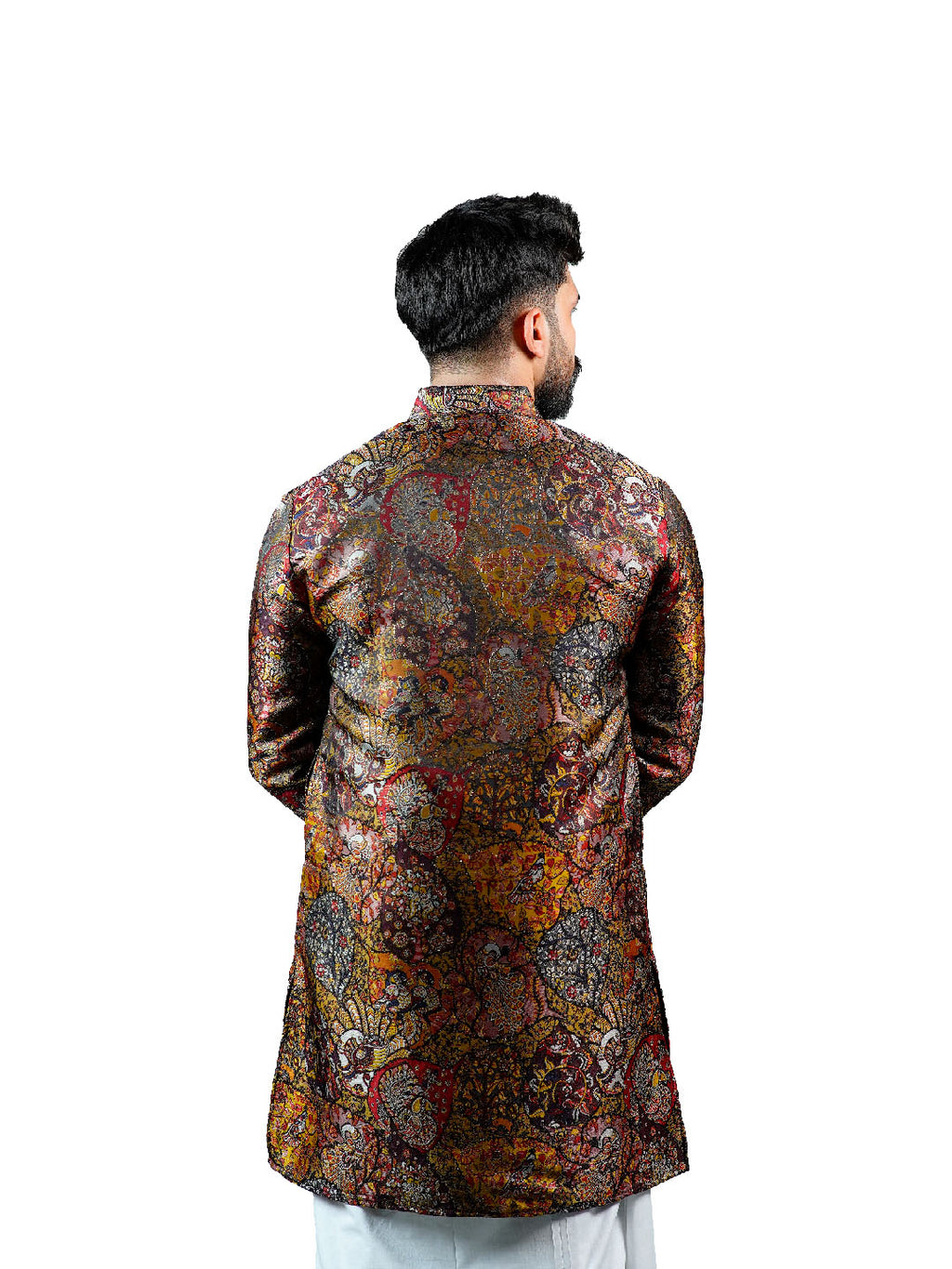 Multicolour Kashmiri Tapestry Jacquard Kurta for Men