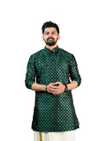 Bottle Green Floral Printed Kurta for Men