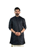 Black Shimmer Paisley Jacquard Kurta for Men