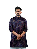 Purple Scenic Jacquard Kurta for Men