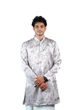 Lavender Forest Scenic Jacquard Kurta for Men