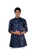 Royal Blue Scenic Jacquard Kurta for Men