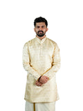Gold Damask Jacquard Kurta for Groom