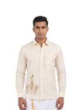 Temple Elephant Embroidered Onam Shirt