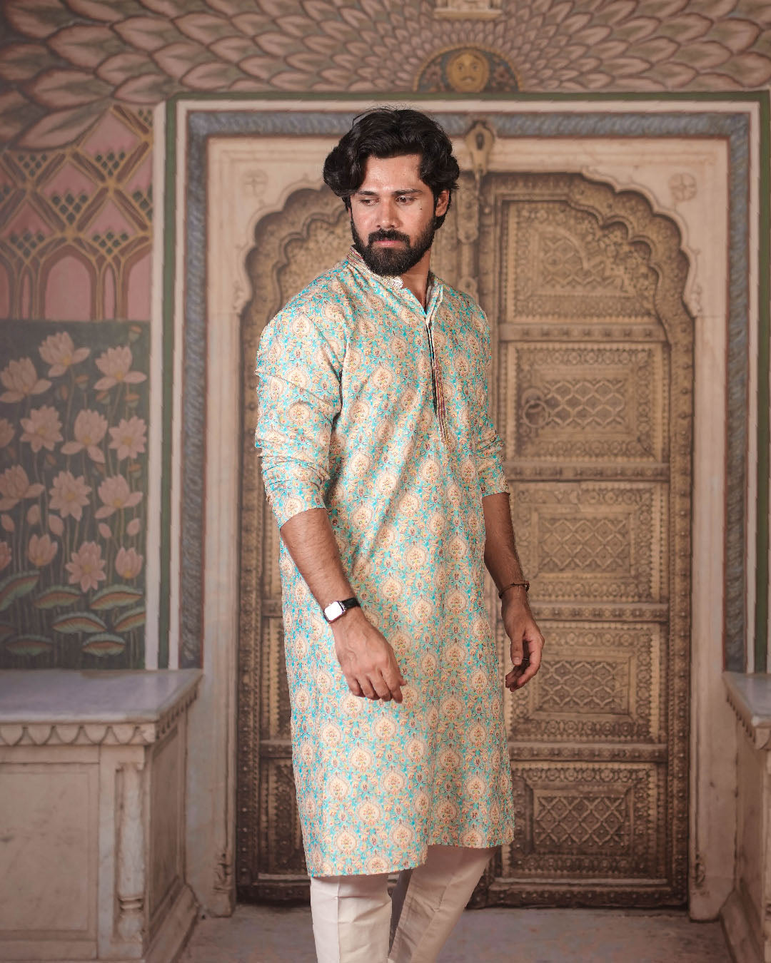 Floral Medallion Kurta for Men