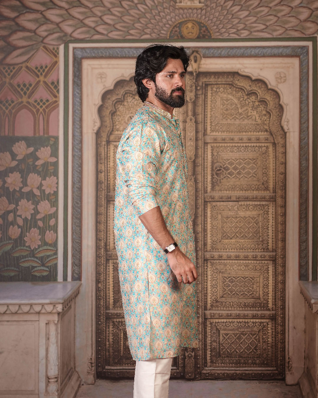 Floral Medallion Kurta for Men