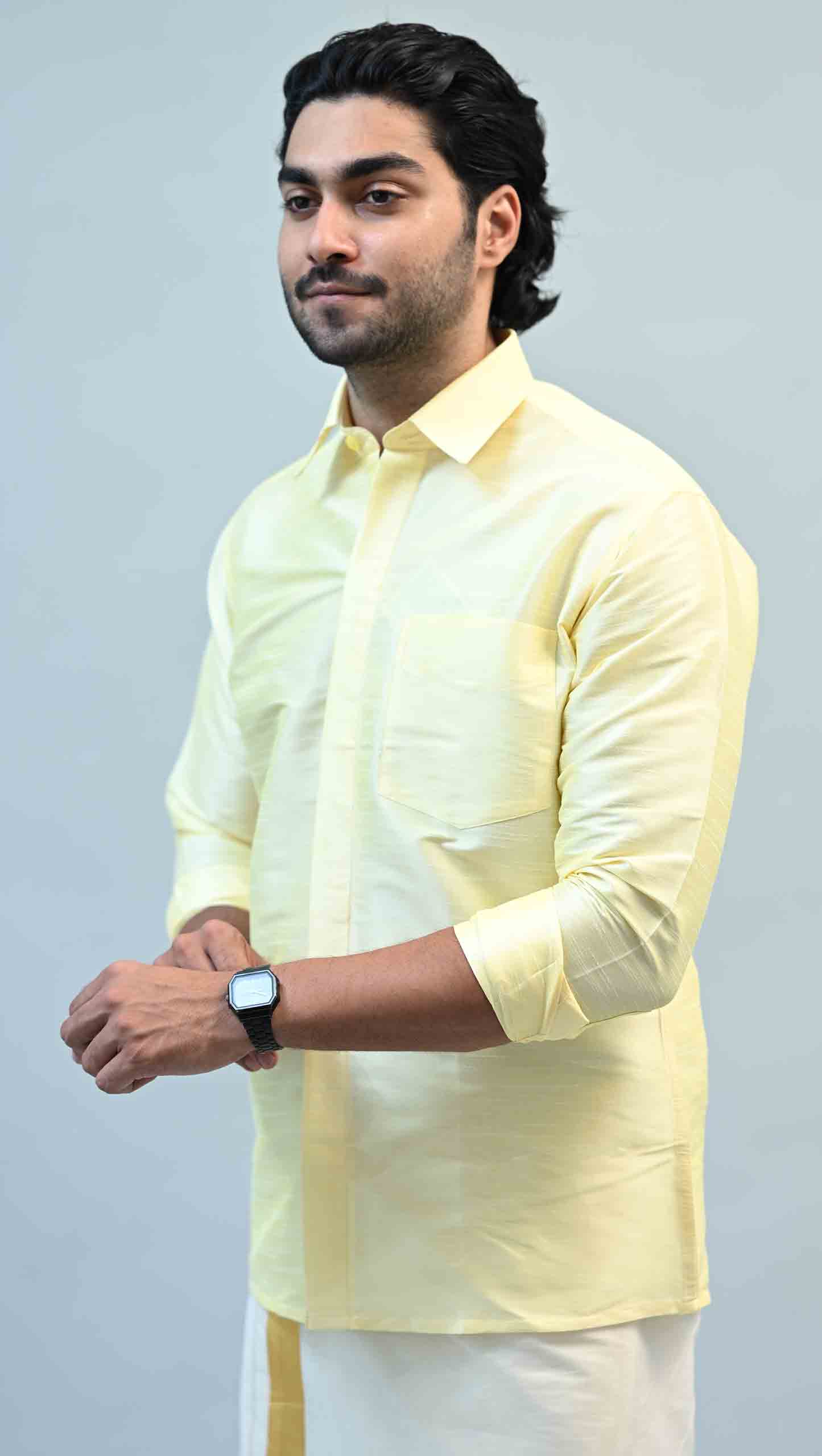 Art Silk Jacquard Slim Fit Kurta