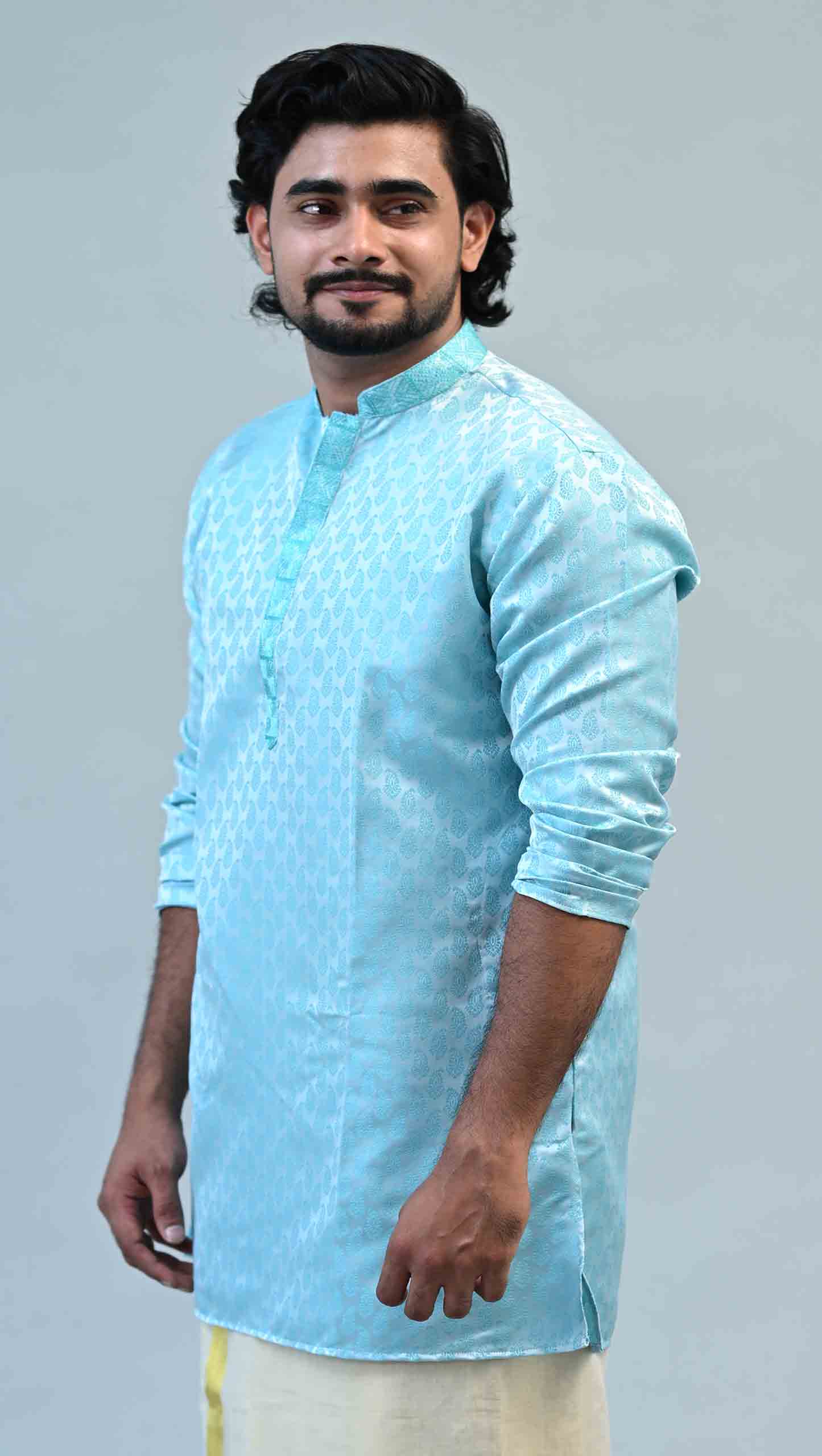 Art Silk Jacquard Slim Fit Kurta