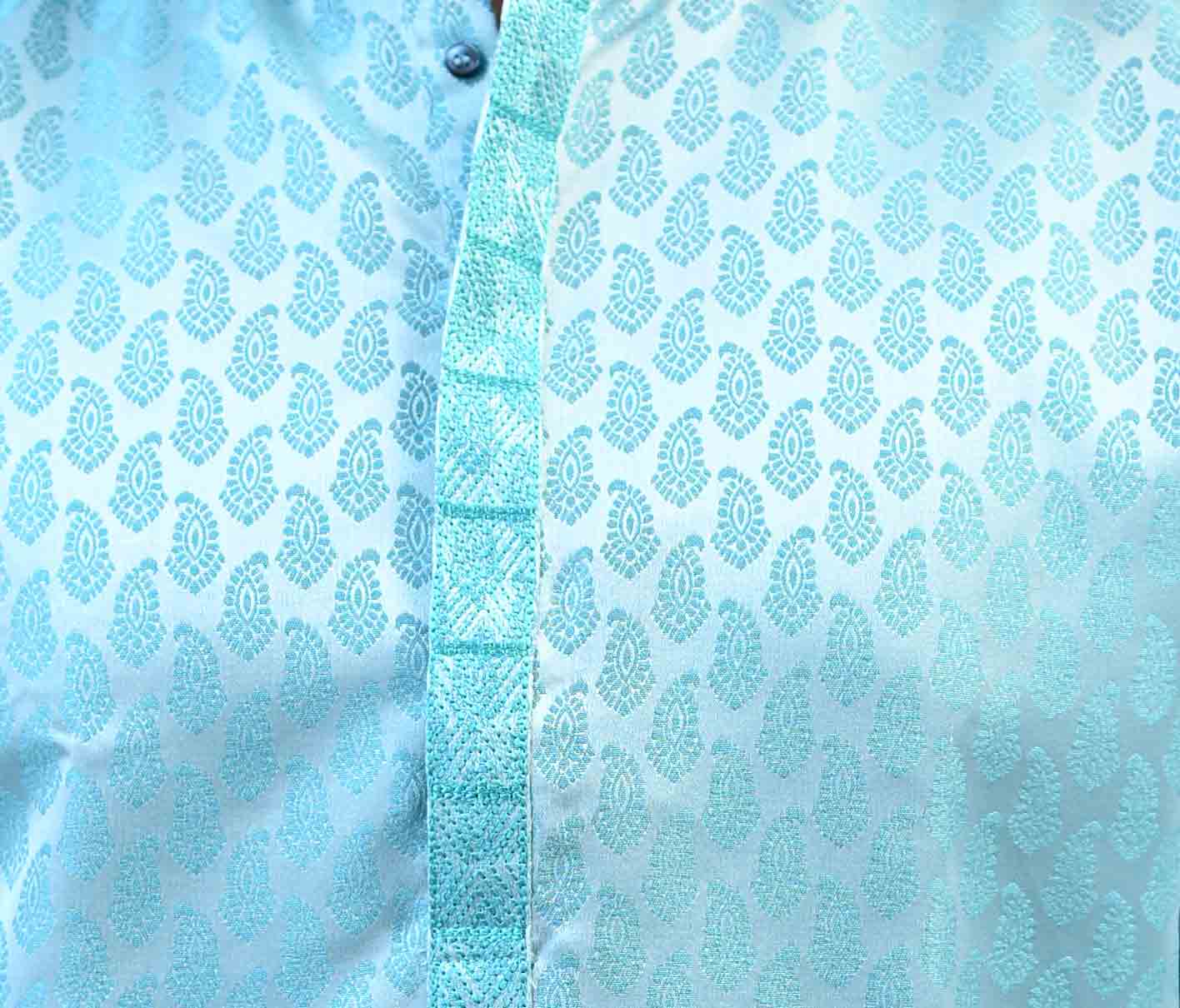 Art Silk Bamboo Stripes Slim Fit Kurta