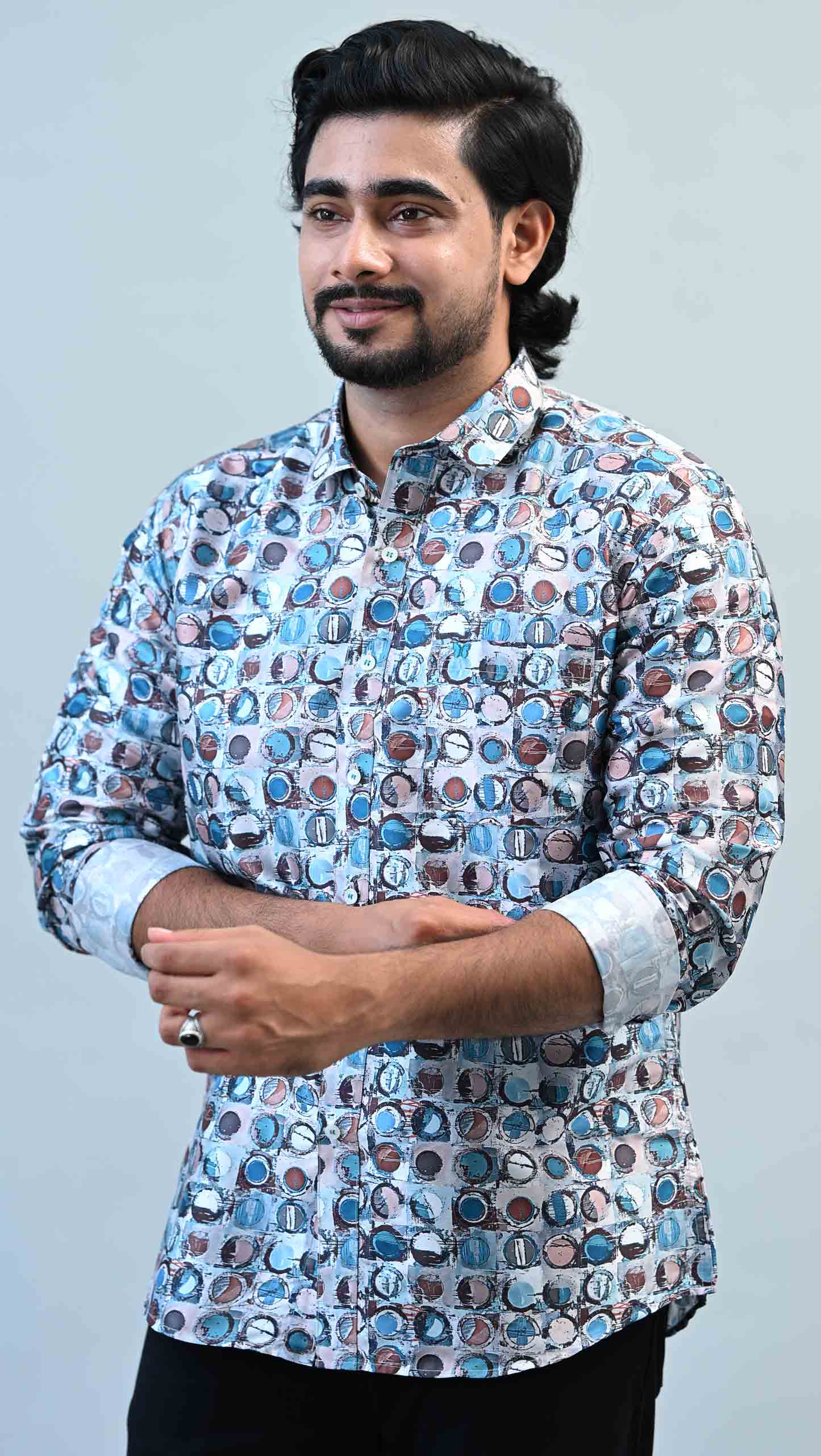 Art Silk Bamboo Stripes Slim Fit Kurta