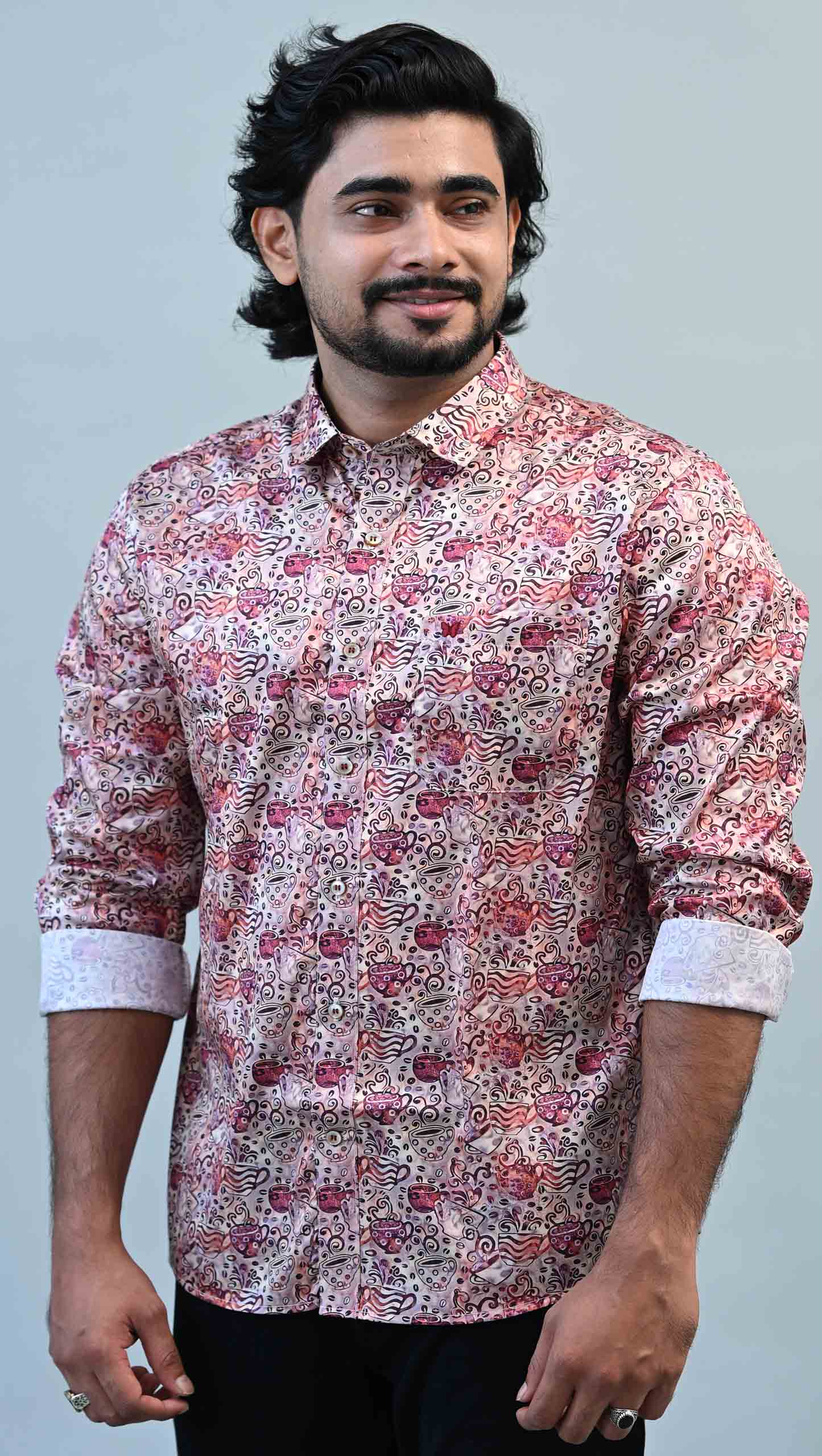 Art Silk Bamboo Stripes Slim Fit Kurta