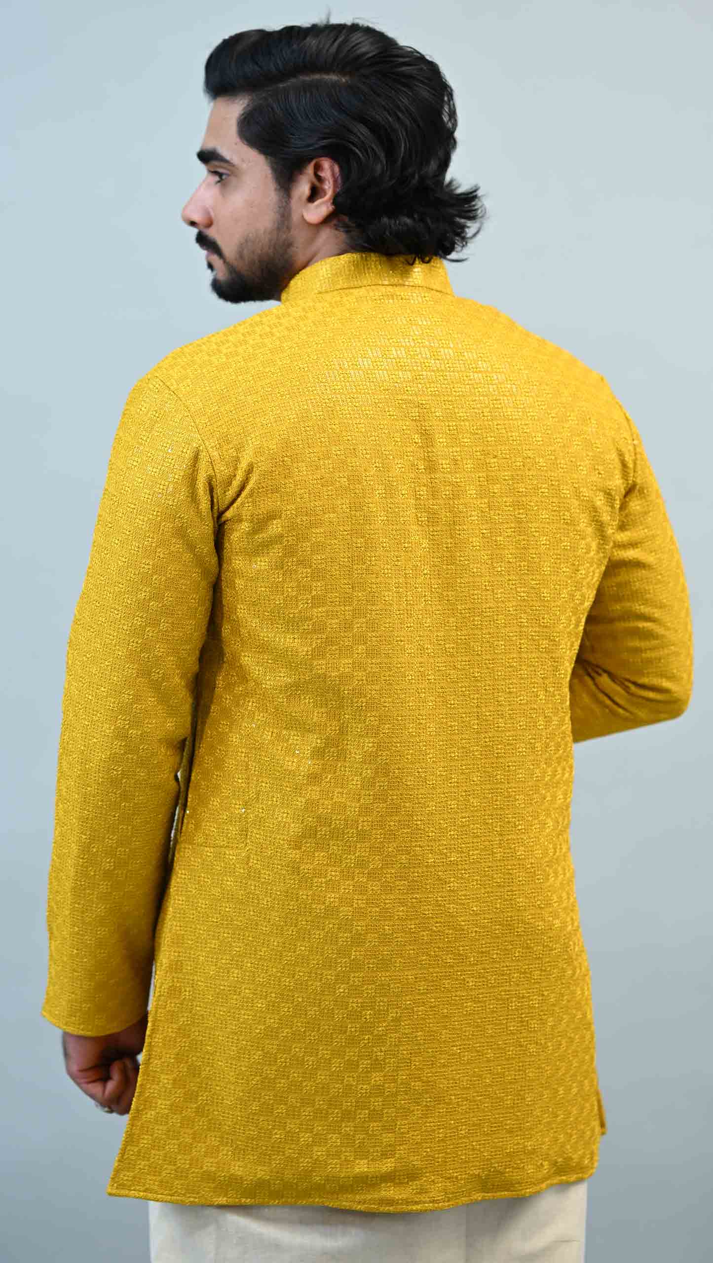 Art Silk Jacquard Slim Fit Kurta