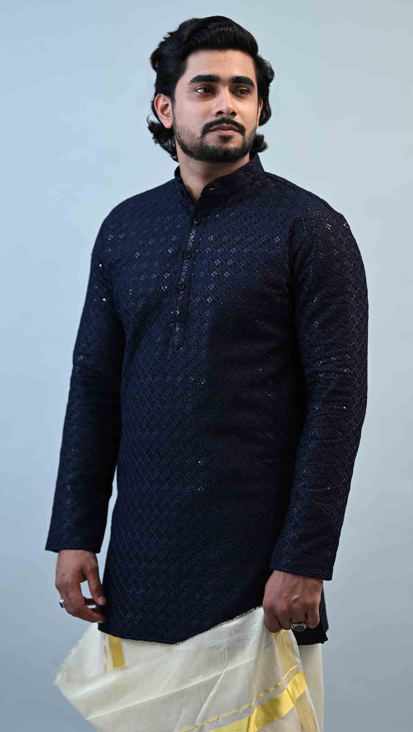 Art Silk Jacquard Slim Fit Kurta