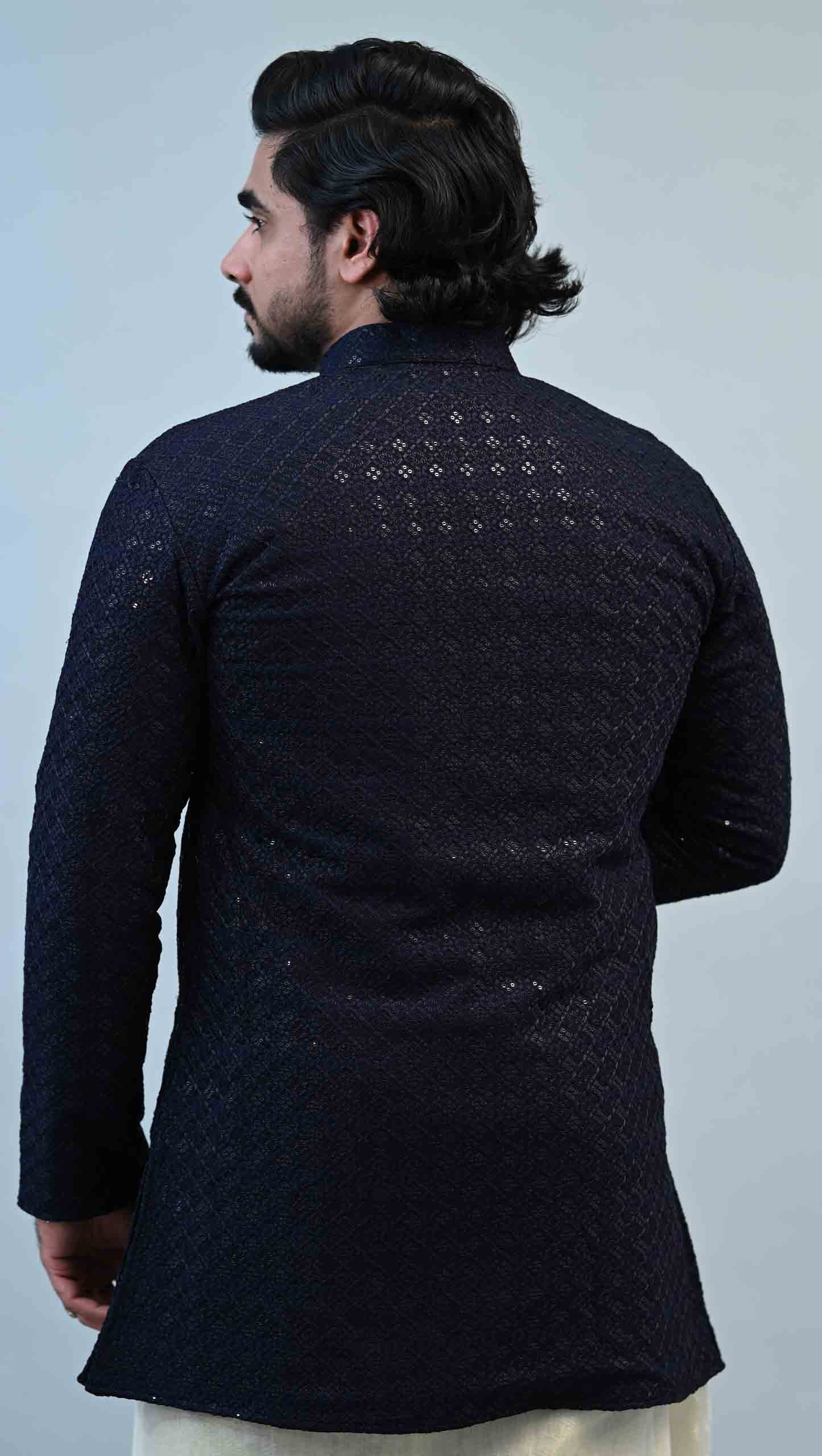 Art Silk Jacquard Slim Fit Kurta
