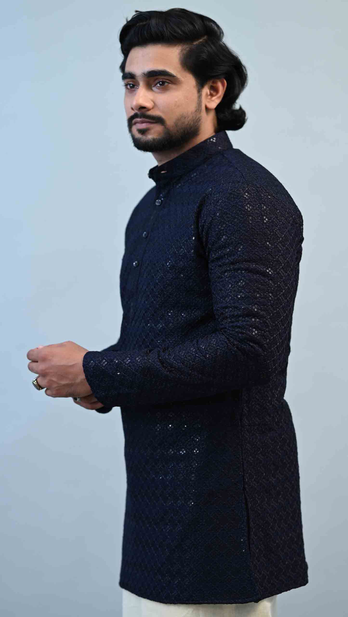Art Silk Jacquard Slim Fit Kurta