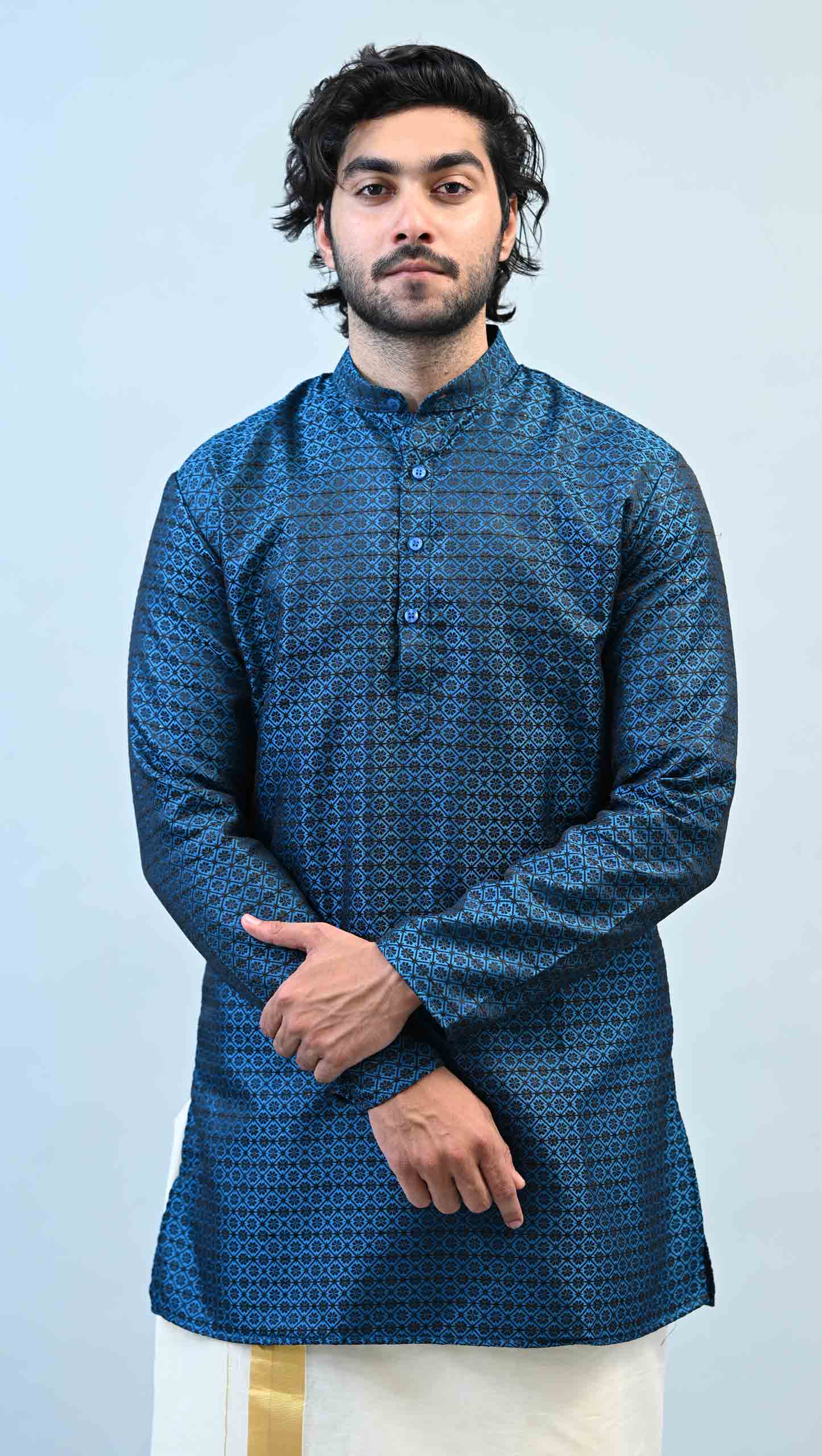 Art Silk Jacquard Slim Fit Kurta