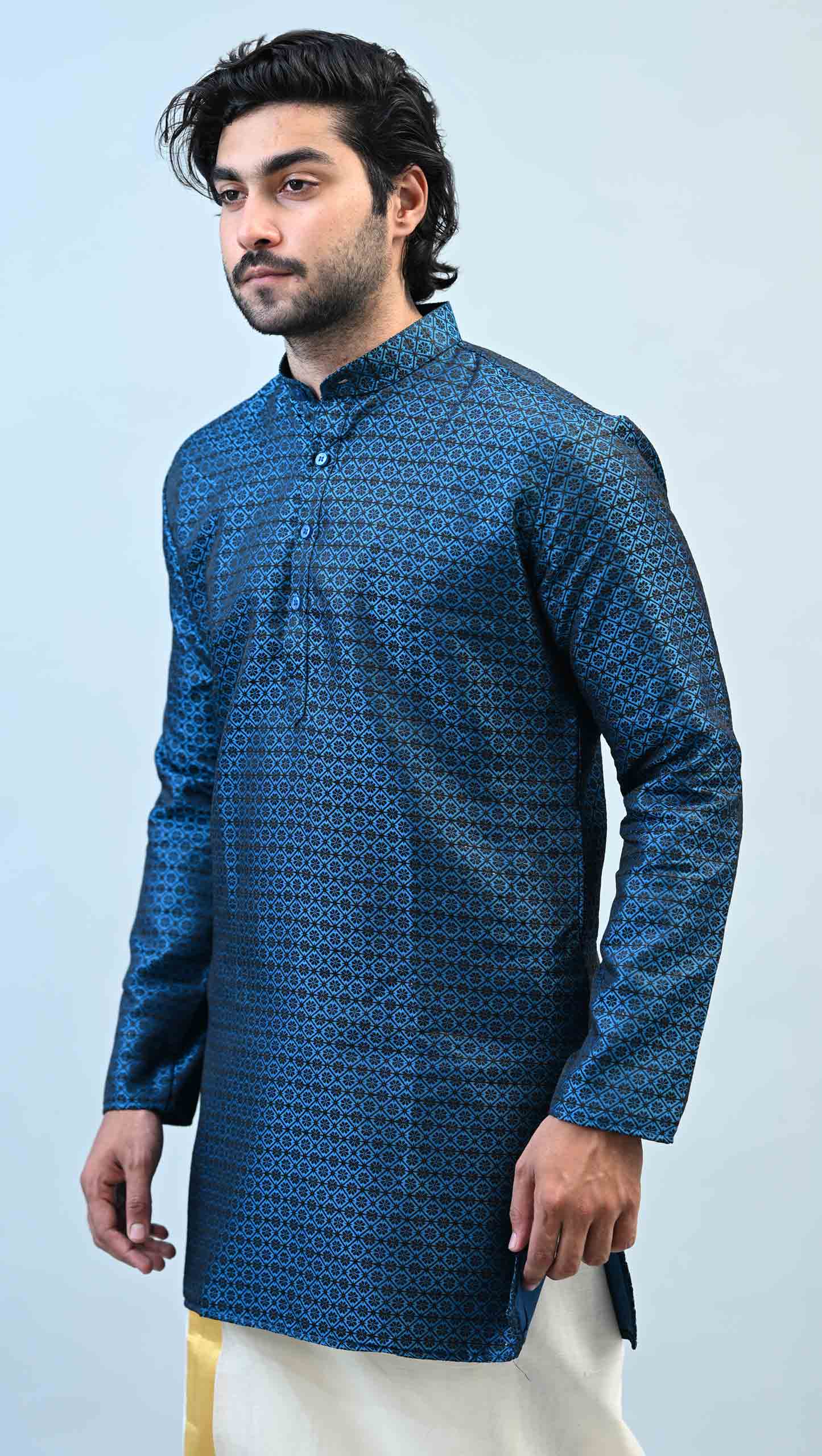 Art Silk Jacquard Slim Fit Kurta