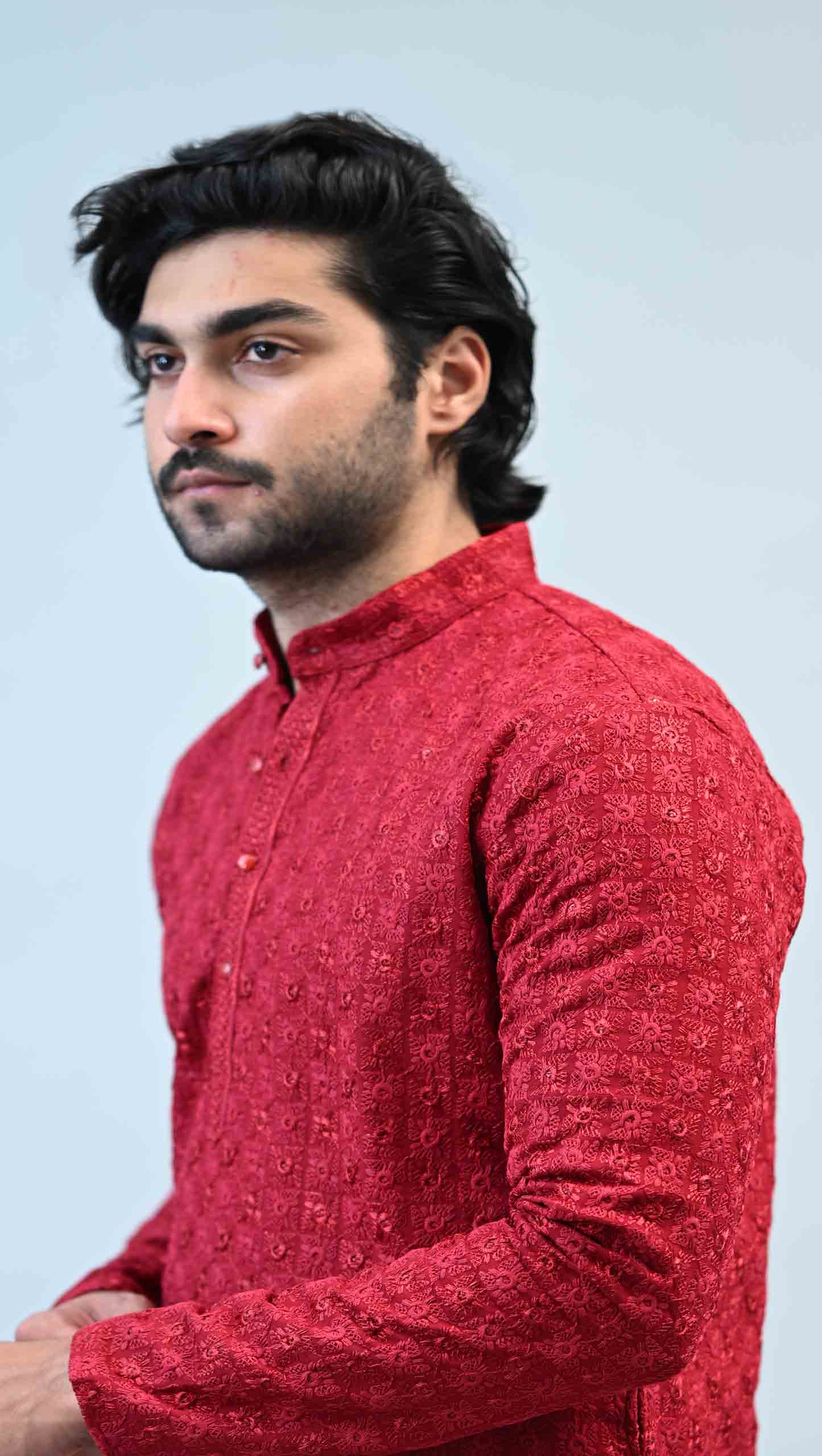 Art Silk Jacquard Slim Fit Kurta